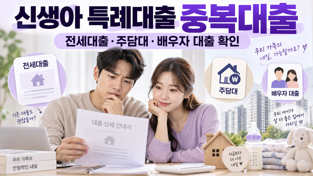 신생아 특례대출 중복대출|기존 전세대출·주담대 있으면 안 될까? 배우자 대출까지 확인 fac4eb30 a9eb 4503 9b0c 1a8619e73d82 1